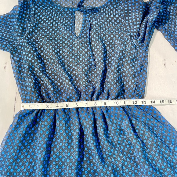 Mudd Long Sleeve Floral Blue and Black Dress. - Picture 12 of 12